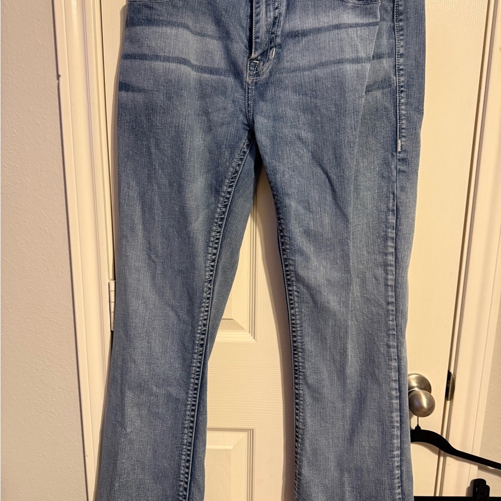 Rock & Roll Denim Mens Double Barrel Bootcut jeans 34/32 light wash EUC